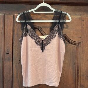 Lovestitch Blush Camisole with Black Lace